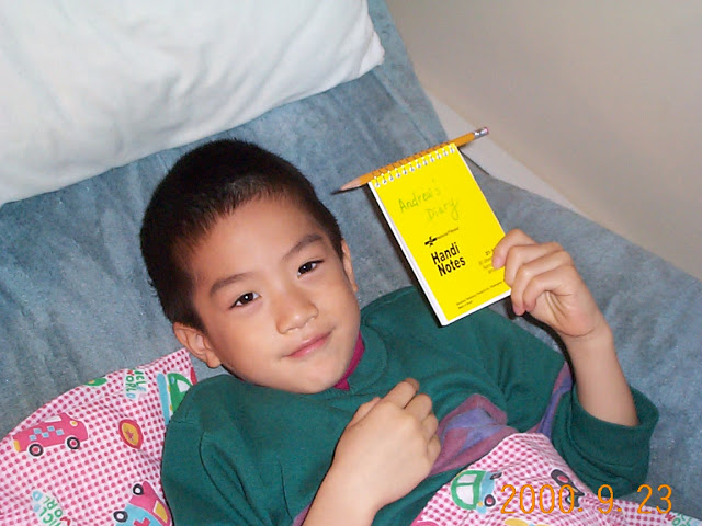 young andrew with diary